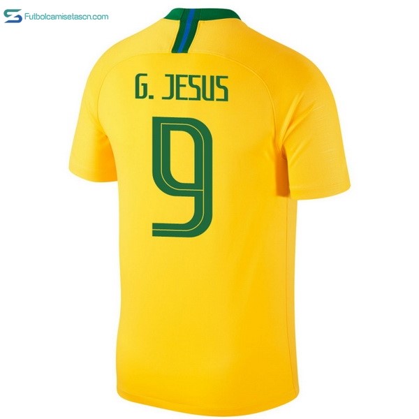 Camiseta Brasil 1ª G.Jesus 2018 Amarillo